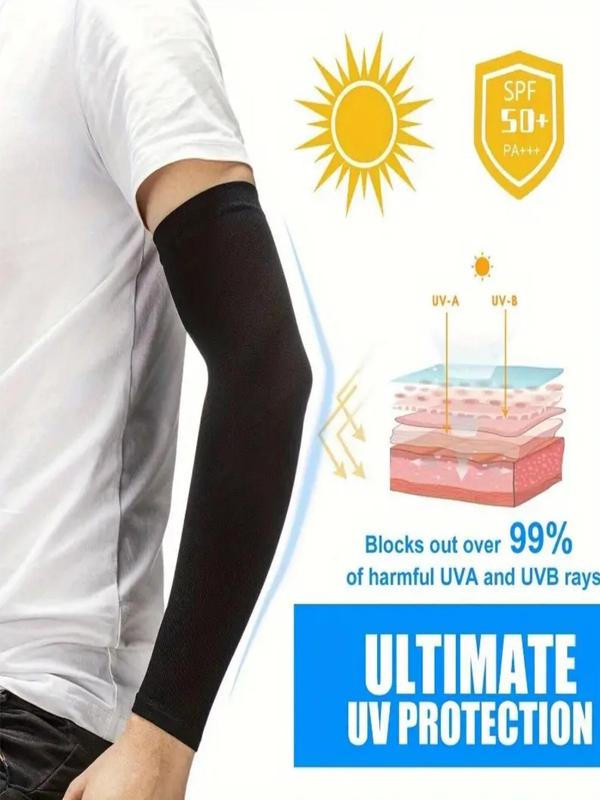 Unisex's Letter Print Sports Arm Sleeves, Sun Protection Cooling Arm Sleeves, Outdoor Sleeves for Golf Cycling Running Driving, Fall Outfits, Fallfreshness