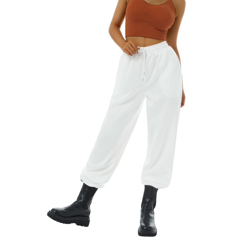 Sweatpants for Teen Girls Baggy High Waisted Cinch Bottom Sweatpants Yoga Workout Joggers Cute Sweats Pants with Pockets