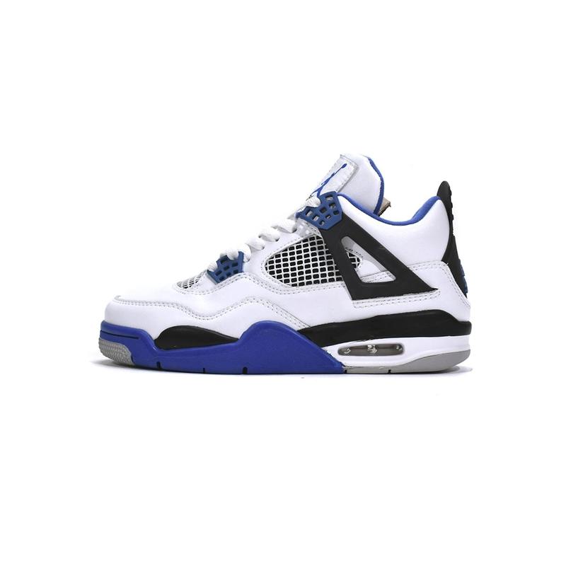 Jordan 4 Black and White Blue Anti-Slip Shock-Absorbing Sports Leisure Shoes