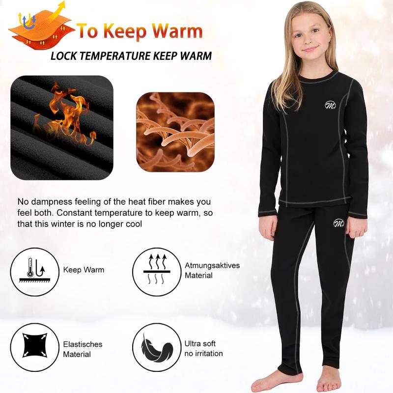 MEETWEE Kids Thermal Underwear  Insulated Long Johns Winter Ski Warm Base Layer Set