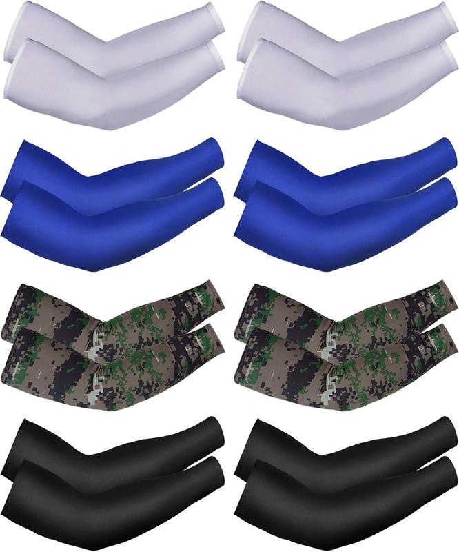 8 Pairs Unisex UV Protection Arm Cooling Sleeves Ice Silk Arm Cover