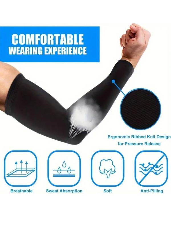 Unisex's Letter Print Sports Arm Sleeves, Sun Protection Cooling Arm Sleeves, Outdoor Sleeves for Golf Cycling Running Driving, Fall Outfits, Fallfreshness