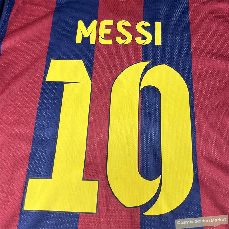 14 15  Home Vintage Jersey No. 10 Messi Short Soccer Jersey