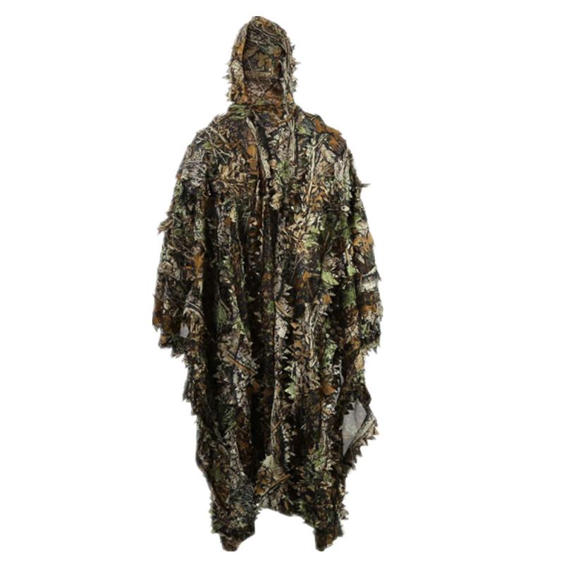 Lifelike 3D Leaves Camouflage Poncho Cloak, 3D Leafy Camouflage Ghillie Suit, Outdoor Woodland 3D Leaves Hunting Cape, Camouflage Cloak Ghillie Suit, Camo Cape Cloak Clothing for Watch Military CS Woodland Hunting