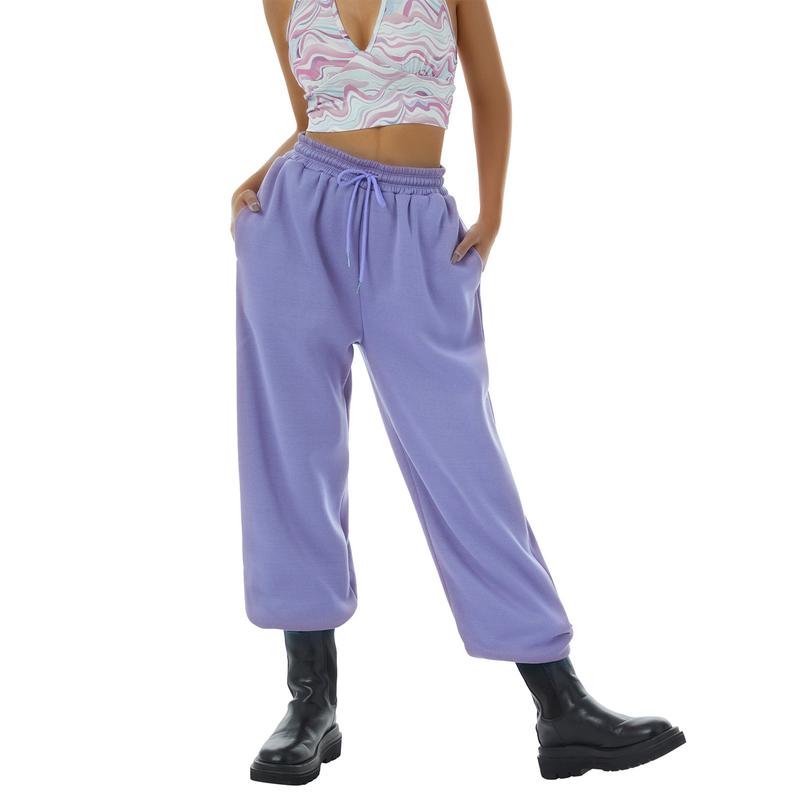 Sweatpants for Teen Girls Baggy High Waisted Cinch Bottom Sweatpants Yoga Workout Joggers Cute Sweats Pants with Pockets