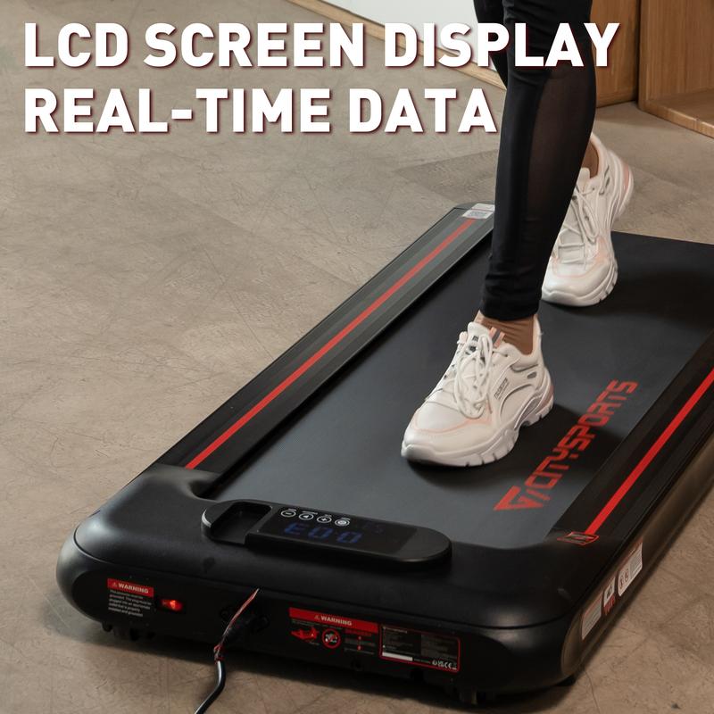 Ultra Quiet & Thin Under Desk Walking Treadmill: Portable, Speed Adjustable with APP, Comprehensive LCD and Calorie Monitor, Perfect for Home Office