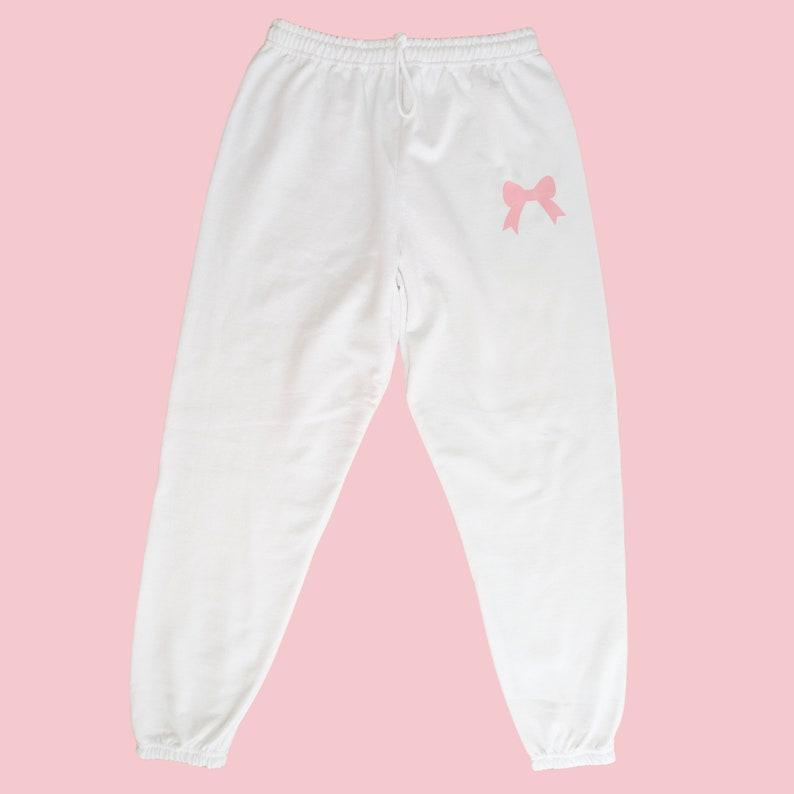 Soft Girl Era Sweatpants Preppy Sweats Coquette Pink Bow Trendy Sweatpants Ribbon Girlie Cute Pink Bow Joggers Preppy Sweatpant Lounge Pants