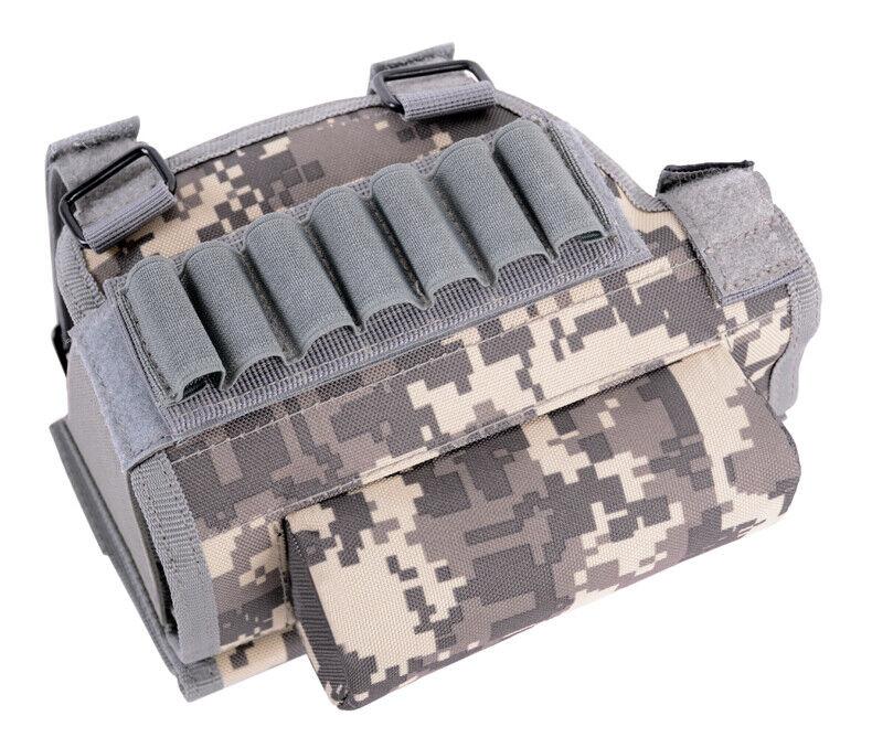 Adjustable Outdoor Tactical Butt Stock Rifle Cheek Rest Pouch Bullet Holder Bag