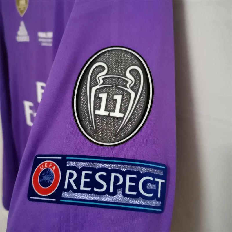 16-17 Purple Sports Soccer Vintage Jersey Football # 7 Cristiano Ronaldo Ball Edition Long Sleeve Breathable Unisex Football Tops