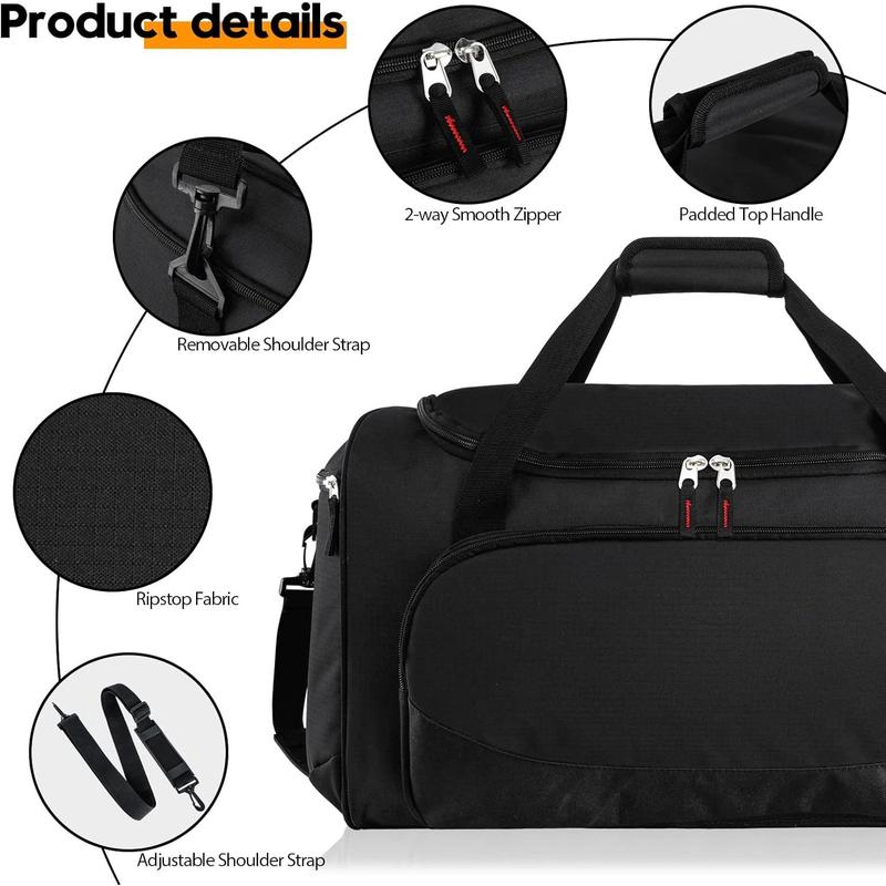 55L Sports Duffle Bags Large Gym Duffel Bag Workout Bag for Men - Black