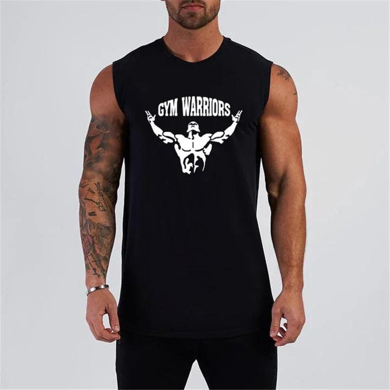 Brand Bodybuilding Stringer Singlets Gym Tank Top Men Fitness Clothing Fashion Cotton Sleeveless Shirt Workout Vest Sportwear