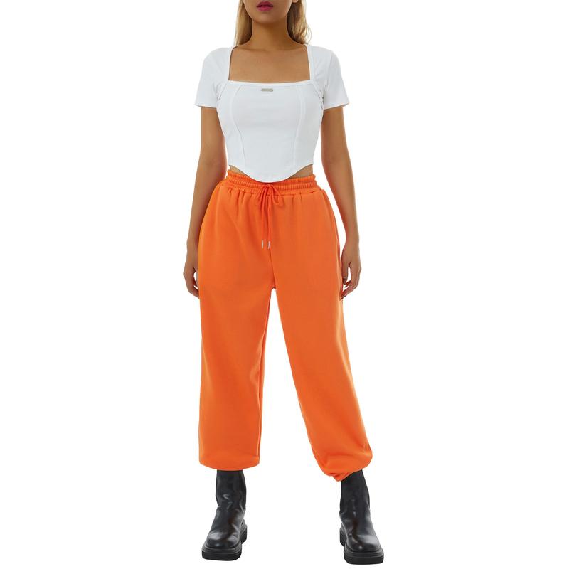 Sweatpants for Teen Girls Baggy High Waisted Cinch Bottom Sweatpants Yoga Workout Joggers Cute Sweats Pants with Pockets