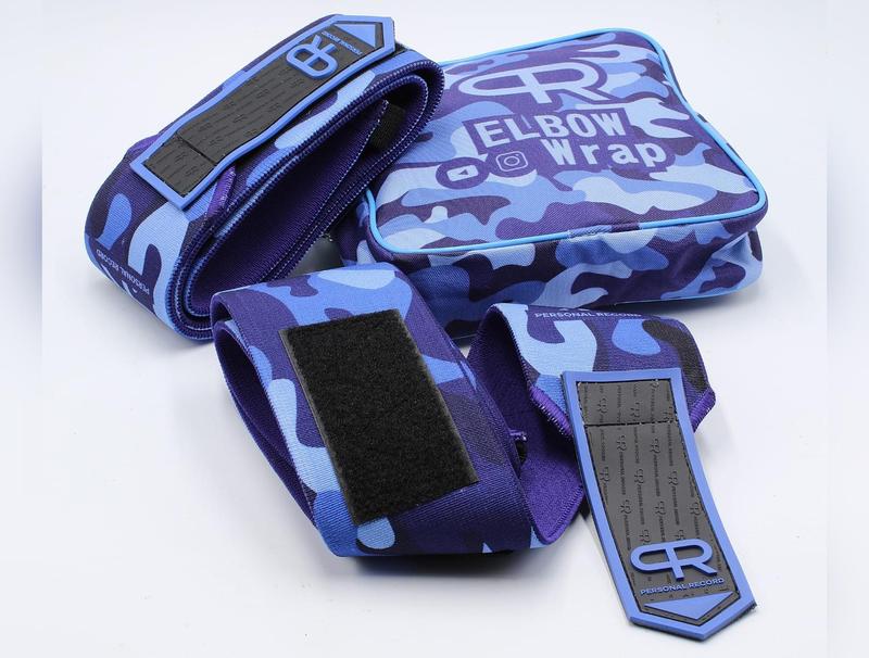 Personal Record Heavy Duty Premium Elbow Wraps - PR903 - Blue Camo