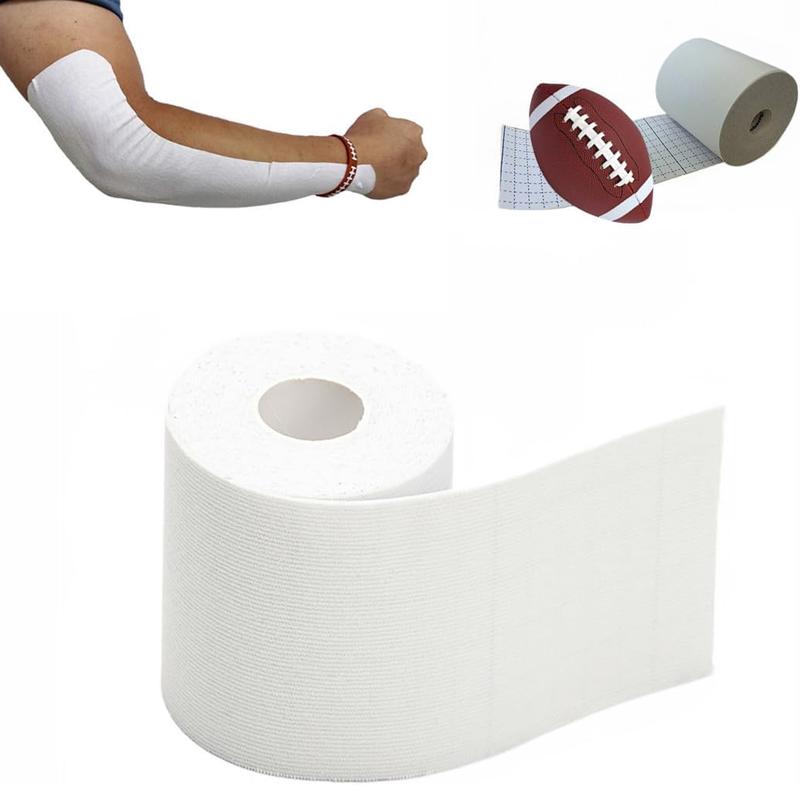 4 Inches X 10.9 Yards Turf Tape Football - Extra Wide White Football Turf Tape - Latex Free Sport Tape - Ultra Sticky Athletic Tape, Protects from Turf Burn, Waterproof & Flexible