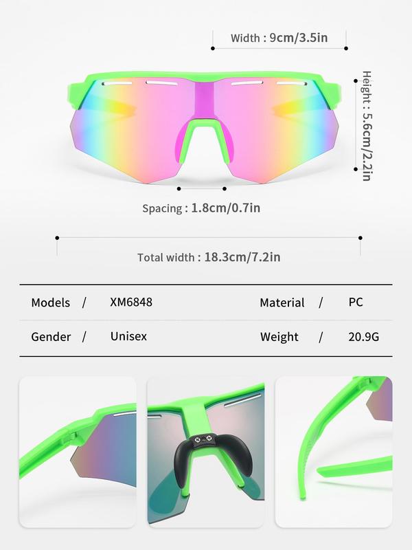 Unisex Sporty Ombre Design Half Frame Sunglasses, Sport UV400 Non-Slip Cycling Sunglasses, Sport Eyewear for Men Women