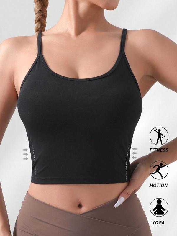 Women's Twist Backless Sports Bra,  Gym Sets for Women Solid Color High Stretch Sports Bra, Ladies Sportswear for Indoor Outdoor Wear