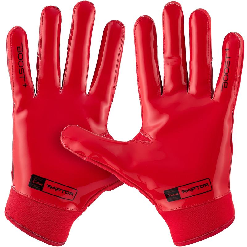 Grip Boost Raptor 2.0 Red Padded Men's Football Gloves with Boost Plus Grip Technology