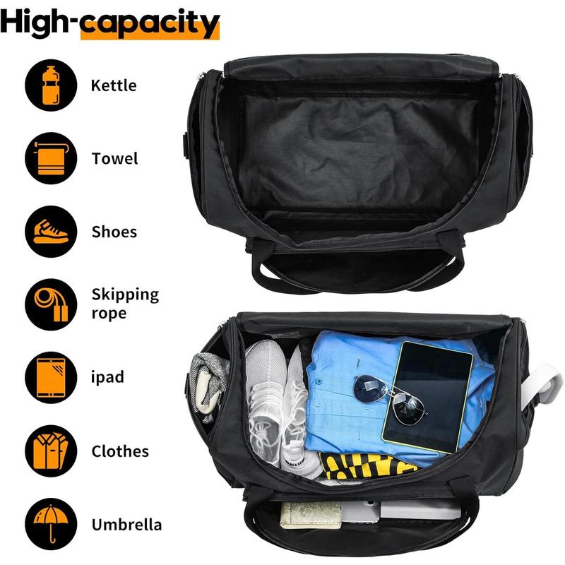 55L Sports Duffle Bags Large Gym Duffel Bag Workout Bag for Men - Black