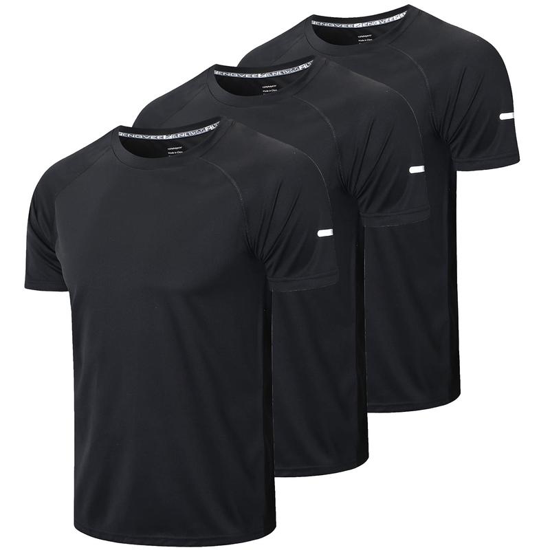 3 5 7PCS Men's Plain Round Neck Regular Sleeve,Spring Sportswear, Compression Shirts,QuickDrying T-shirt,Back To School Tops