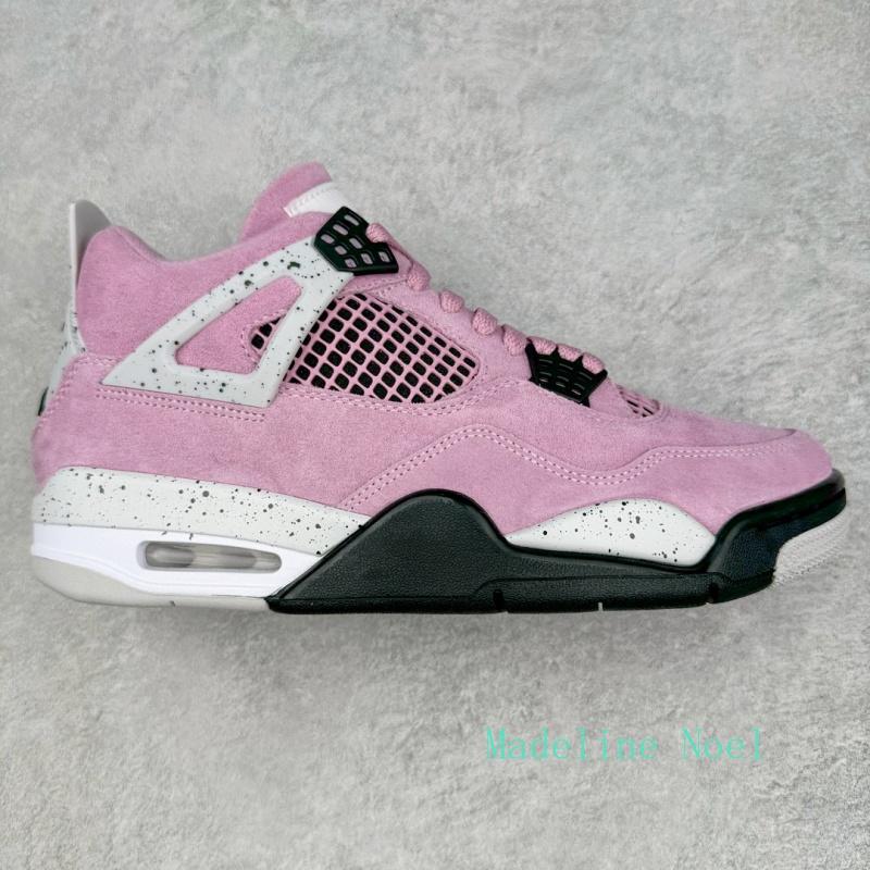 Jordan 4 Pink Black Suede Retro Fashion Trend Non slip Wear resistant and Comfortable Sports Shoes Hot-selling item Sizzling Hot Sale