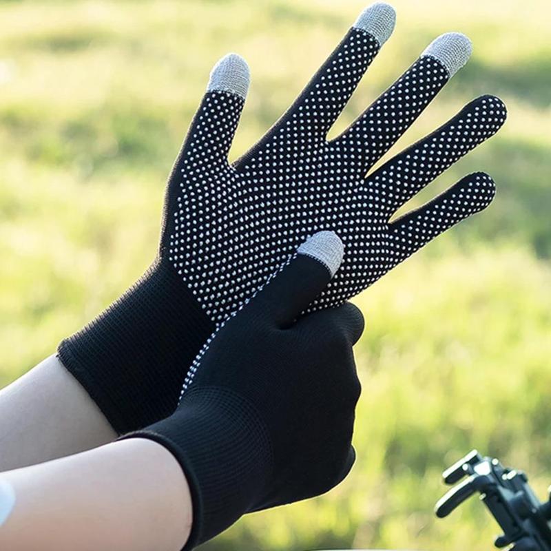 Elastic Touch Screen Sports Gloves, 1 Pair Sun Protection Cycling Gloves, Anti-slip Work Gloves for Men & Women, Sports & Outdoor Accessories