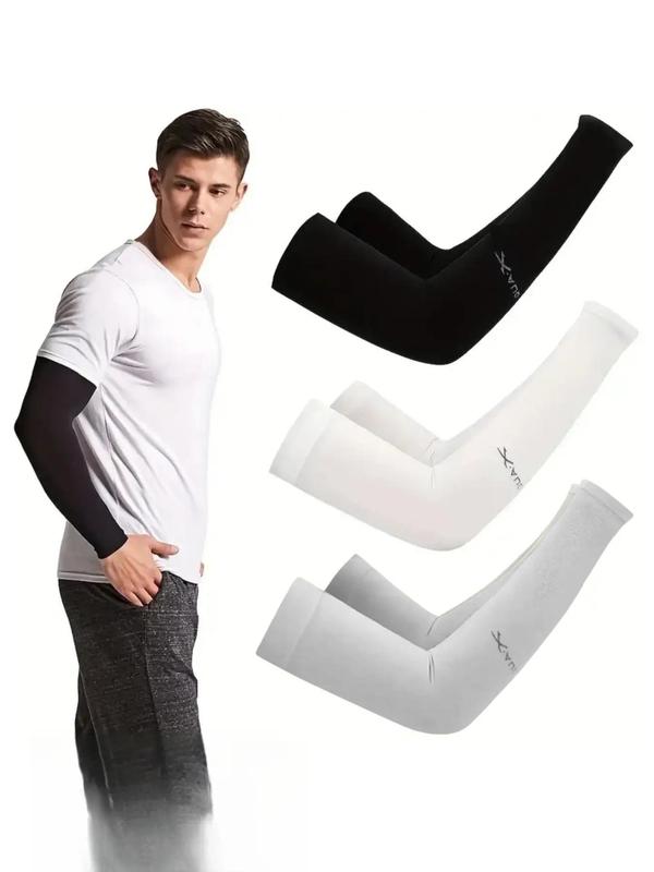 Unisex's Letter Print Sports Arm Sleeves, Sun Protection Cooling Arm Sleeves, Outdoor Sleeves for Golf Cycling Running Driving, Fall Outfits, Fallfreshness