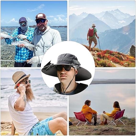 {Clearence Event} New Solar fan Outdoor Fishing Hat-Solar Panel Fan Hat Sun Protection Sun Hat With Fan Solar Fan Hats For Men-Solar & USB Charging Double Power Fans Outdoor Solar Panel Fan Hat fishinghats