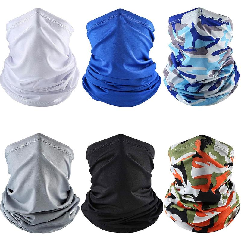 6 Pieces Winter Face Mask for Men Ski Mask Neck Gaiters Scarf Face Covering Balaclava Fishing Cycling Running Windproof Bandana