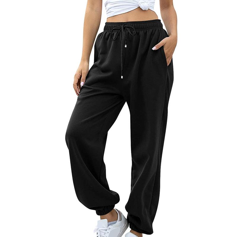 Sweatpants for Teen Girls Baggy High Waisted Cinch Bottom Sweatpants Yoga Workout Joggers Cute Sweats Pants with Pockets