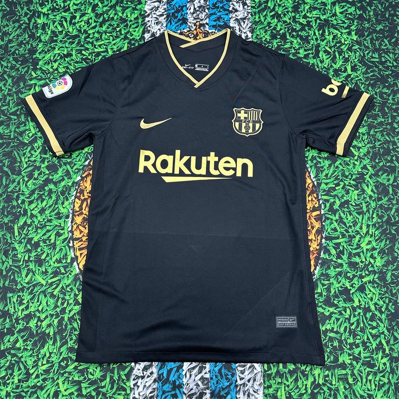 Nike 2021 Barcelona Away Black and Gold Fan Edition Jersey #10 Lionel Messi Soccer Jersey