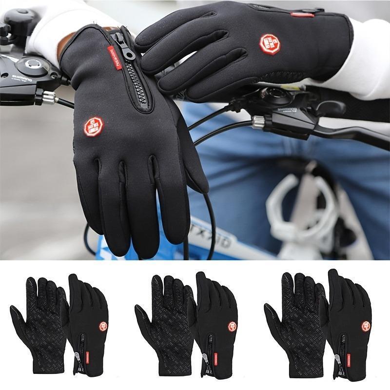 Winter Warm Gloves, 1 Pair Men's and Women's Outdoor Cycling Gloves Warm Plush Lining for Sports, Fishing, Autumn Travel, Waterproof, Windproof and Non-slip Touch Screen Gloves, Birthday Gift, Christmas Gift