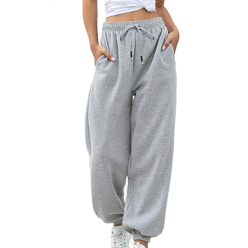 Sweatpants for Teen Girls Baggy High Waisted Cinch Bottom Sweatpants Yoga Workout Joggers Cute Sweats Pants with Pockets