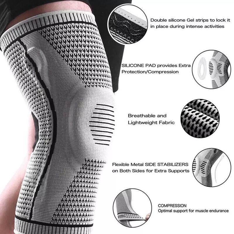 1 Pair Knee Sleeve Compression Brace Support For Sport Joint Pain Arthritis Relief NEW