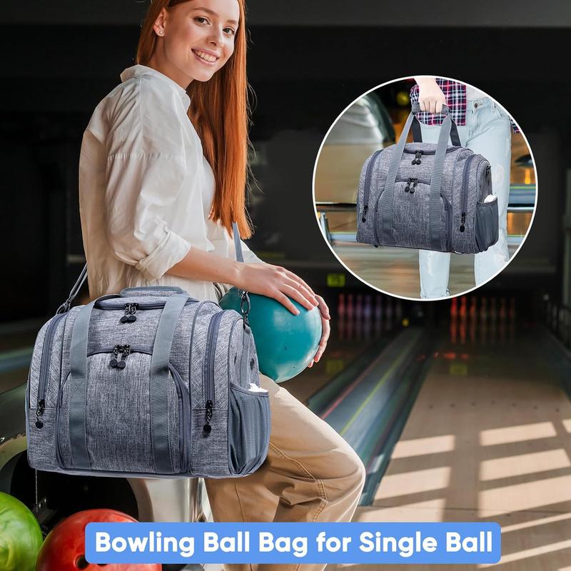 Bowling Ball Bag for Single Ball with Bowling Ball Cup and Microfiber Bowling Ball Polisher Bag - Bowling Ball Tote - Bowling Bag with Bowling Ball Holder - Bowling Gifts - Bowling Accessories