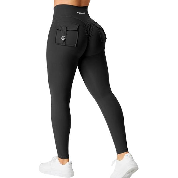 YEOREO Leggings with Pockets for Women Charm Leggings Workout Leggings for Women V Cross Waist Butt Lifting Gym Yoga exercise fitness activewear