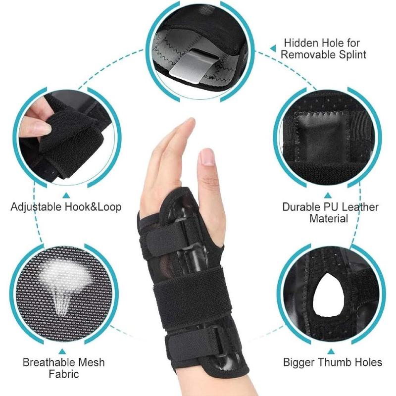 Adjustable Wrist Brace, Compression Adjustable Hand Support Wrap with Splints for Workout, Sports Wristband for Men & Women