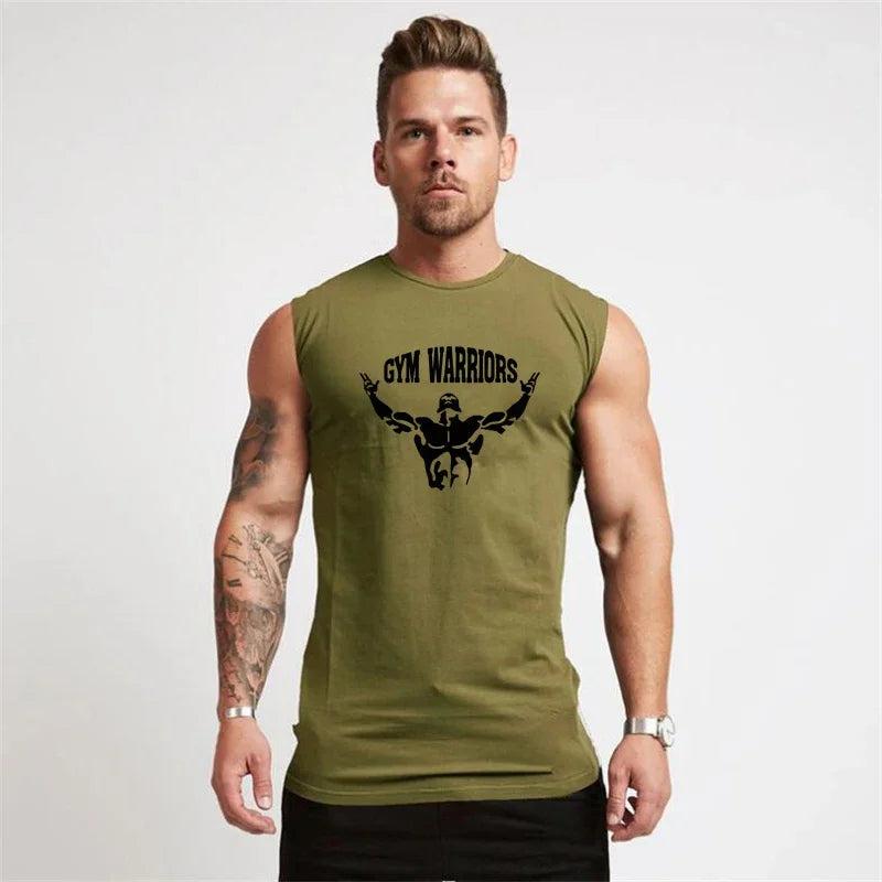 Brand Bodybuilding Stringer Singlets Gym Tank Top Men Fitness Clothing Fashion Cotton Sleeveless Shirt Workout Vest Sportwear