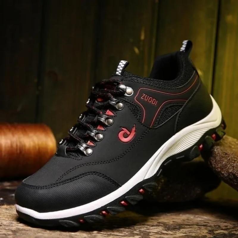 Men Casual Running Camping Shoes Leather Outdoor Sneakers Hiking Shoes Waterproof Non-slip Sport