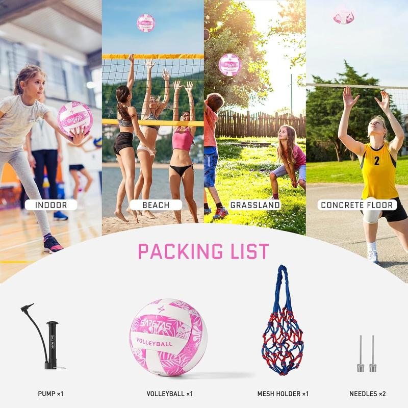 Volleyball Soft Beach Volleyball - Official Size for School, Indoor, Outdoor and Play  Gym Workout - Play for Girls, Adults and Family.