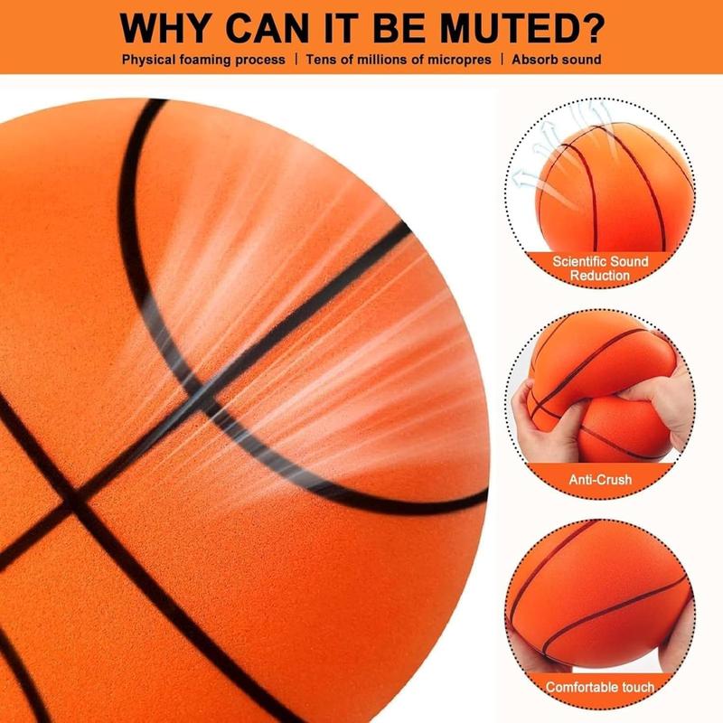 Silent Basketball,Silent Basketball Dribbling Indoor, 2024 Upgrade Quiet Foam Basketball Indoor Training Ball,Foam Basketball Indoor Training Quiet Ball Feel No Noise Basketball Gift