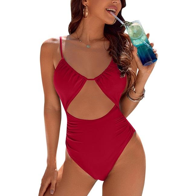 Blooming Jelly Womens One Piece Swimsuit Tummy Control Bathing Suit Sexy Flattering Cheeky High Cut Out Cute Ladies Swimwear