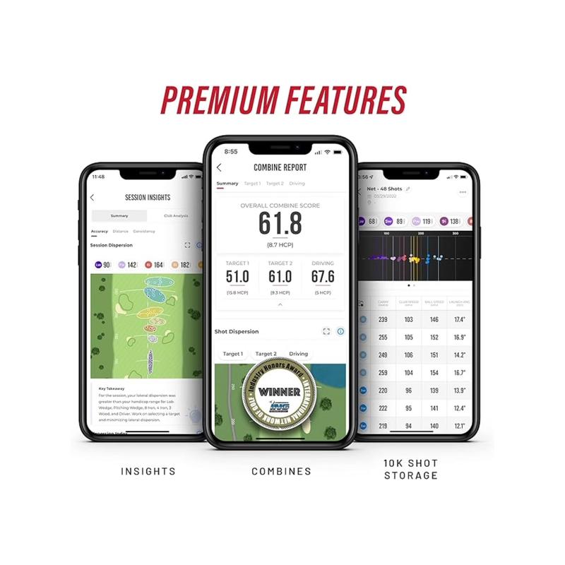 Rapsodo Mobile Launch Monitor (MLM) - Portable Golf Launch Monitor with Video Replay, Shot Tracing, Swing Speed Training