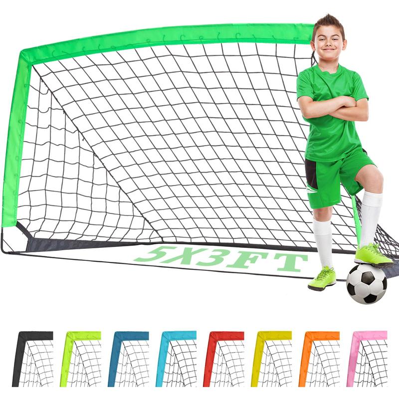 Foldable Soccer Goal, 1 Set 5x3ft Soccer Practice Net with Portable Carrying Bag, Soccer Training Equipment for Outdoor Sports Game, Christmas Gift