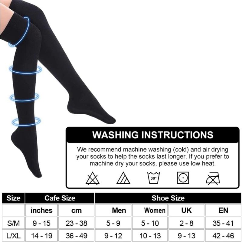 Socks (3 Pairs) Knee High  Sock for Women & Men Stockings for Running, Cycling,Athletic