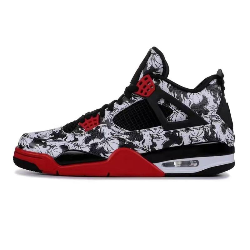 Jordan 4 high-end gray retro fashion trend anti slip, wear-resistant and shock-absorbing basketball shoes