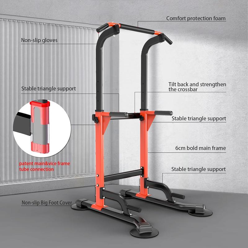 A Pull Up Dip Station For Home Gym Strength Training Fitness Workout Station Chin-Ups Push-Ups Pull-Ups Dip-Ups 330LBS T055CDC