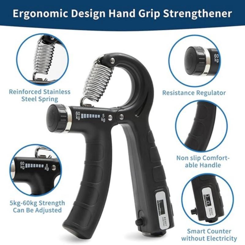 Adjustable Counting Hand Gripper, 1 Count Rubber-coated Electronic Counting Hand Grip, Easy to Use, Portable Fitness Equipment for Home Gym