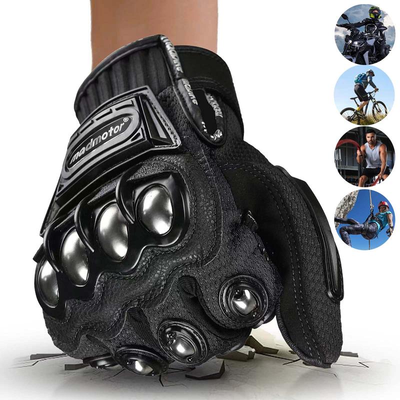 MADMOTOR Motorcycle Knuckle Gloves, Knuckle Motorcycle Motorbike Power Sports Safety Gloves, Durable Steel Outdoor Motorcycle Safety Gloves