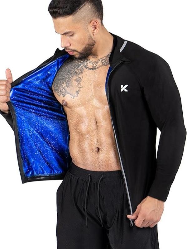 Kewlioo Pro Sauna Jacket for Men (Full Half Zip)