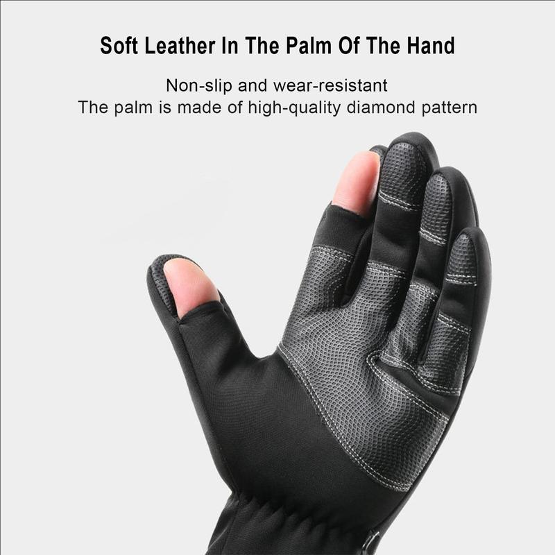 Winter Leaky Two-finger Sports Touch Screen Gloves, Fishing Cycling Warm Ski Gloves, Unisex, Autumn and Winter Warm Gifts